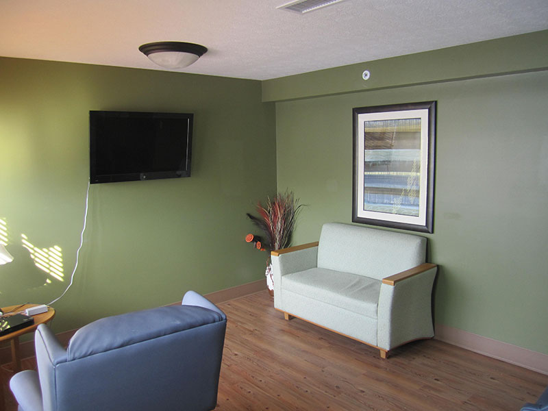 The open concept living room